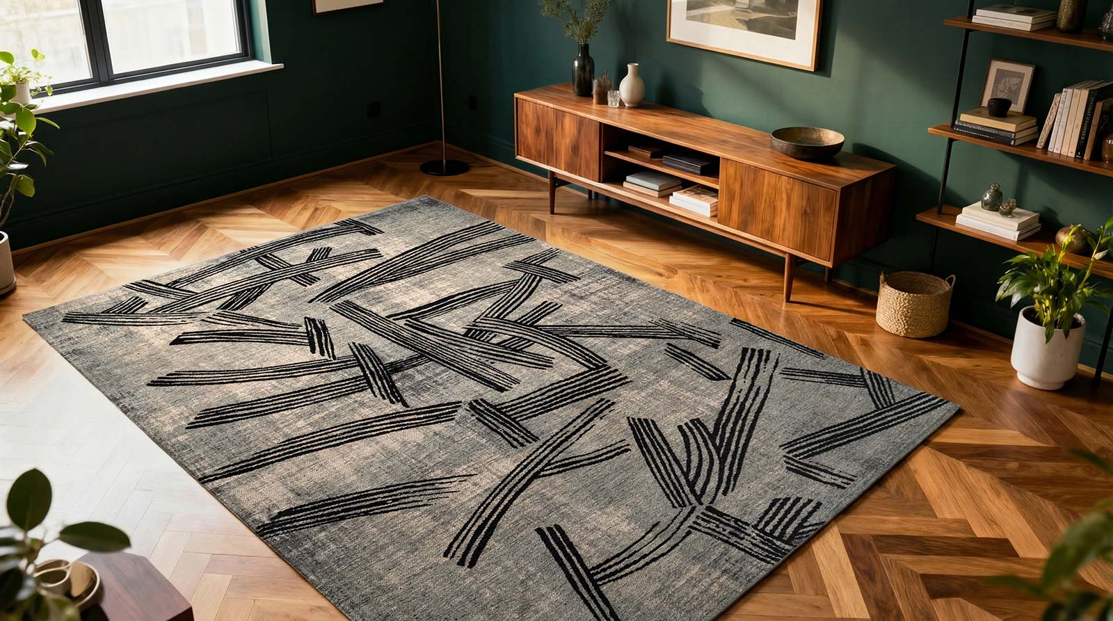 Louis De Poortere vloerkleed Meditation 2066 Kanji Darkstreet interior 2